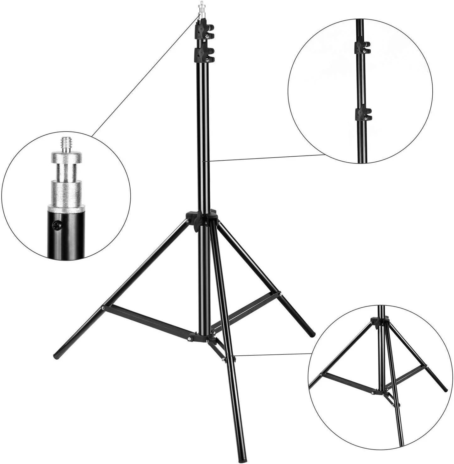 COOPIC دو بسته پایه نور قابل تنظیم L200 200cm/80 اینچی به همراه 2 عدد سه پایه پیچ 1/4 اینچی مینی هد توپی آداپتور کفشک گرم برای HTC Vive VR، ویدئو، پرتره و عکاسی محصول COOPIC دو بسته پایه نور قابل تنظیم L200 200cm/80 اینچی به همراه 2 عدد سه پایه پیچ 1/4 اینچی مینی هد توپی آداپتور کفشک گرم برای HTC Vive VR، ویدئو، پرتره و عکاسی محصول