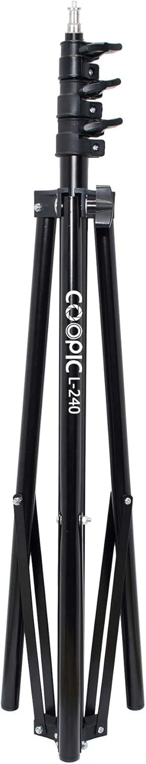 COOPIC 2 عدد پایه نور استودیویی آلیاژ آلومینیوم L240 به ارتفاع 240 سانتی متر / 2.4 متر با پیچ 1/4 اینچ برای کیت های استودیویی، نور ویدئو، سافت باکس، بازتابنده ها، چتر. COOPIC 2 عدد پایه نور استودیویی آلیاژ آلومینیوم L240 به ارتفاع 240 سانتی متر / 2.4 متر با پیچ 1/4 اینچ برای کیت های استودیویی، نور ویدئو، سافت باکس، بازتابنده ها، چتر.