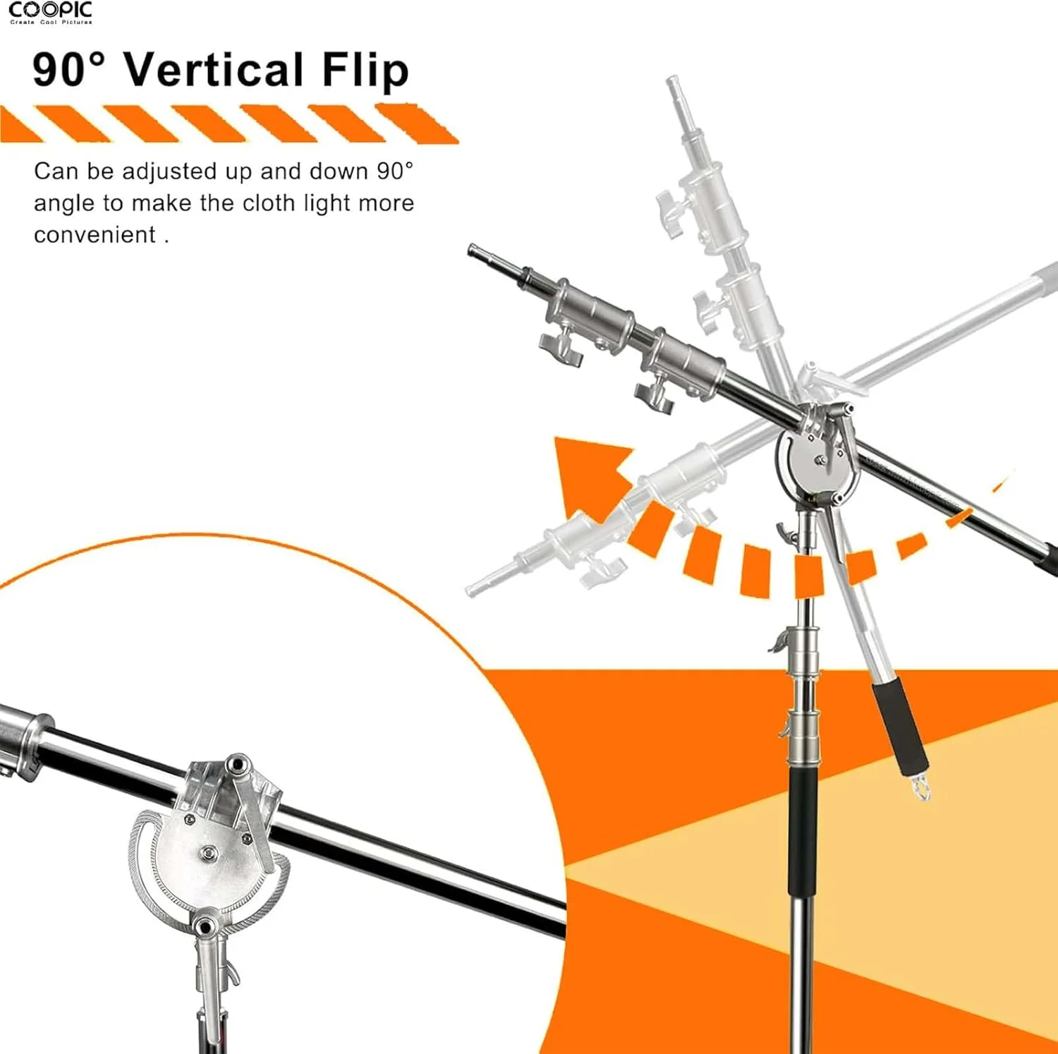 بازوی بوم سنگین استیل سه قسمتی COOPIC برای پایه C عکاسی و پایه نور استودیوی عکس (نقره ای، (105 تا 247 سانتی متر) بازوی بوم سنگین با کیسه شن) بازوی بوم سنگین استیل سه قسمتی COOPIC برای پایه C عکاسی و پایه نور استودیوی عکس (نقره ای، (105 تا 247 سانتی متر) بازوی بوم سنگین با کیسه شن)