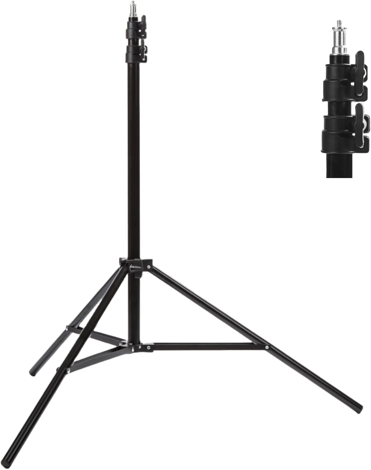 پایه نورپردازی عکاسی 200 سانتی متری، سه پایه مسافرتی آلومینیومی، استودیویی سبک وزن قابل تنظیم با پیچ 1/4 اینچی، تحمل وزن 3 کیلوگرم، برای نور حلقه ای، فلاش، سافت باکس، پادکست، چتر، رفلکتور و پس زمینه