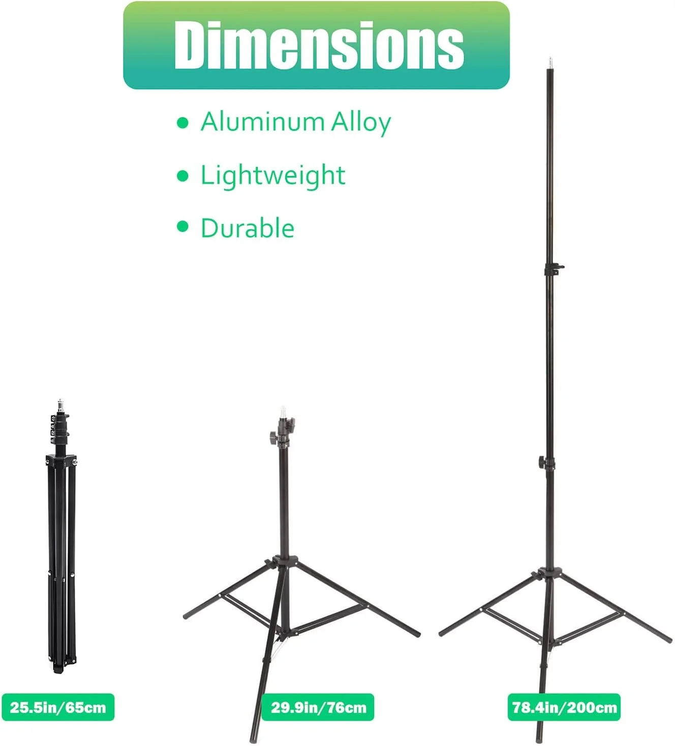 پایه نورپردازی عکاسی 200 سانتی متری، سه پایه مسافرتی آلومینیومی، استودیویی سبک وزن قابل تنظیم با پیچ 1/4 اینچی، تحمل وزن 3 کیلوگرم، برای نور حلقه ای، فلاش، سافت باکس، پادکست، چتر، رفلکتور و پس زمینه پایه نورپردازی عکاسی 200 سانتی متری، سه پایه مسافرتی آلومینیومی، استودیویی سبک وزن قابل تنظیم با پیچ 1/4 اینچی، تحمل وزن 3 کیلوگرم، برای نور حلقه ای، فلاش، سافت باکس، پادکست، چتر، رفلکتور و پس زمینه