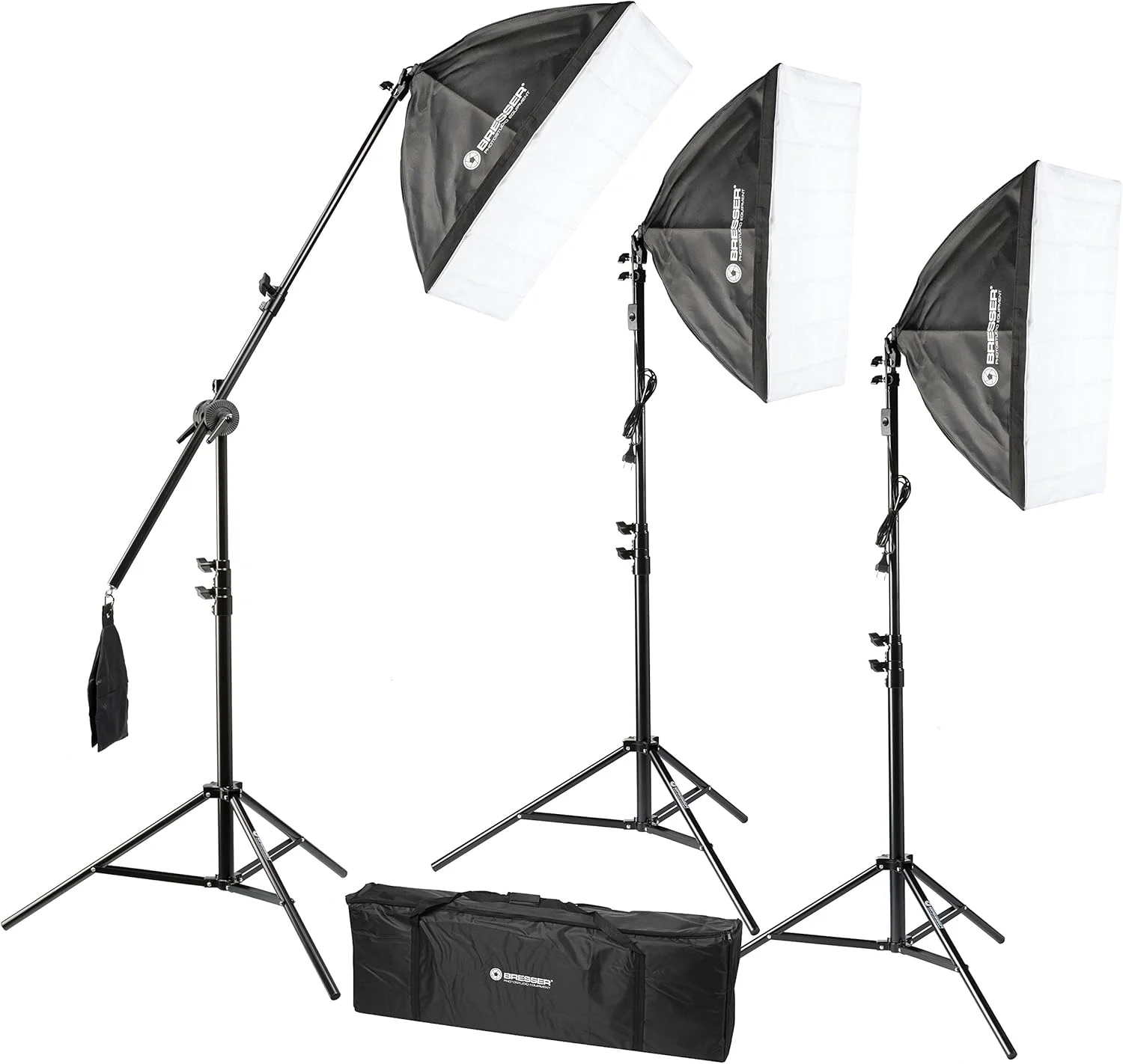 ست نورپردازی فضای باز Bresser با پایه نور/لامپ 1875 وات مشکی