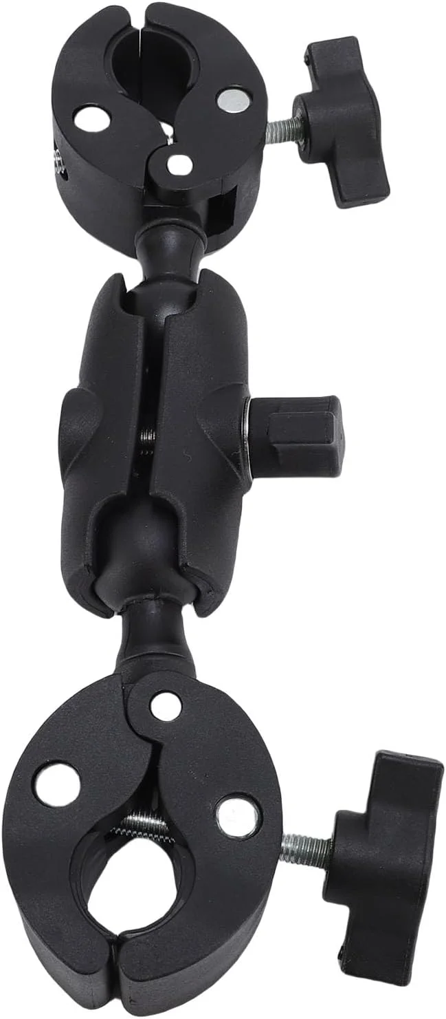 نگهدارنده گیره دوبل Annadue، براکت نگهدارنده چتر با بازوی مفصلی سر توپی 360 درجه، گیره دوبل دوربین برای پایه نور استودیوی عکس چتر دوچرخه موتورسیکلت