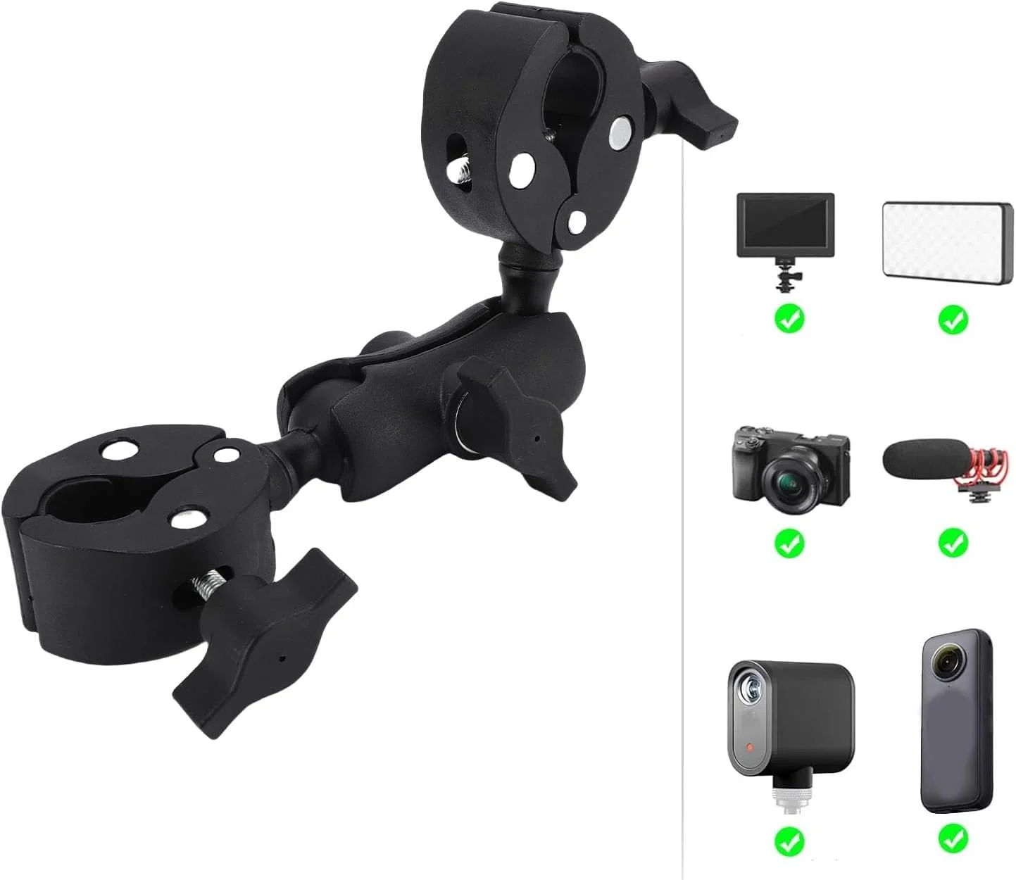 نگهدارنده گیره دوبل Annadue، براکت نگهدارنده چتر با بازوی مفصلی سر توپی 360 درجه، گیره دوبل دوربین برای پایه نور استودیوی عکس چتر دوچرخه موتورسیکلت نگهدارنده گیره دوبل Annadue، براکت نگهدارنده چتر با بازوی مفصلی سر توپی 360 درجه، گیره دوبل دوربین برای پایه نور استودیوی عکس چتر دوچرخه موتورسیکلت