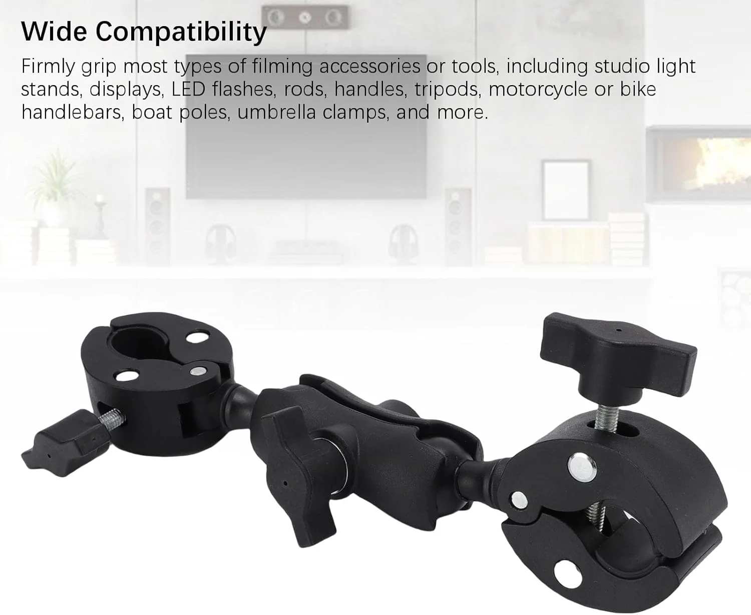 نگهدارنده گیره دوبل Annadue، براکت نگهدارنده چتر با بازوی مفصلی سر توپی 360 درجه، گیره دوبل دوربین برای پایه نور استودیوی عکس چتر دوچرخه موتورسیکلت نگهدارنده گیره دوبل Annadue، براکت نگهدارنده چتر با بازوی مفصلی سر توپی 360 درجه، گیره دوبل دوربین برای پایه نور استودیوی عکس چتر دوچرخه موتورسیکلت