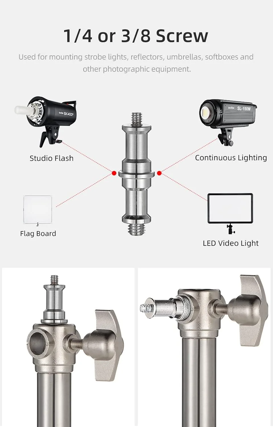 پایه نور استودیویی استیل آمبیتفول 280 سانتی متری مناسب برای عکاسی استودیویی، ویدئو، پرتره و عکاسی از محصول (2 عدد) پایه نور استودیویی استیل آمبیتفول 280 سانتی متری مناسب برای عکاسی استودیویی، ویدئو، پرتره و عکاسی از محصول (2 عدد)
