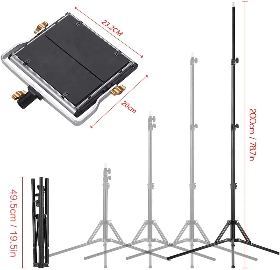دو عدد نور ویدئویی LED اندور و کیت نورپردازی پایه 2 متری، پنل نور LED دیمرپذیر 660 لامپ، دو رنگ 3200-5600K CRI 85+ با براکت U و بارندور برای عکاسی استودیویی و فیلمبرداری دو عدد نور ویدئویی LED اندور و کیت نورپردازی پایه 2 متری، پنل نور LED دیمرپذیر 660 لامپ، دو رنگ 3200-5600K CRI 85+ با براکت U و بارندور برای عکاسی استودیویی و فیلمبرداری