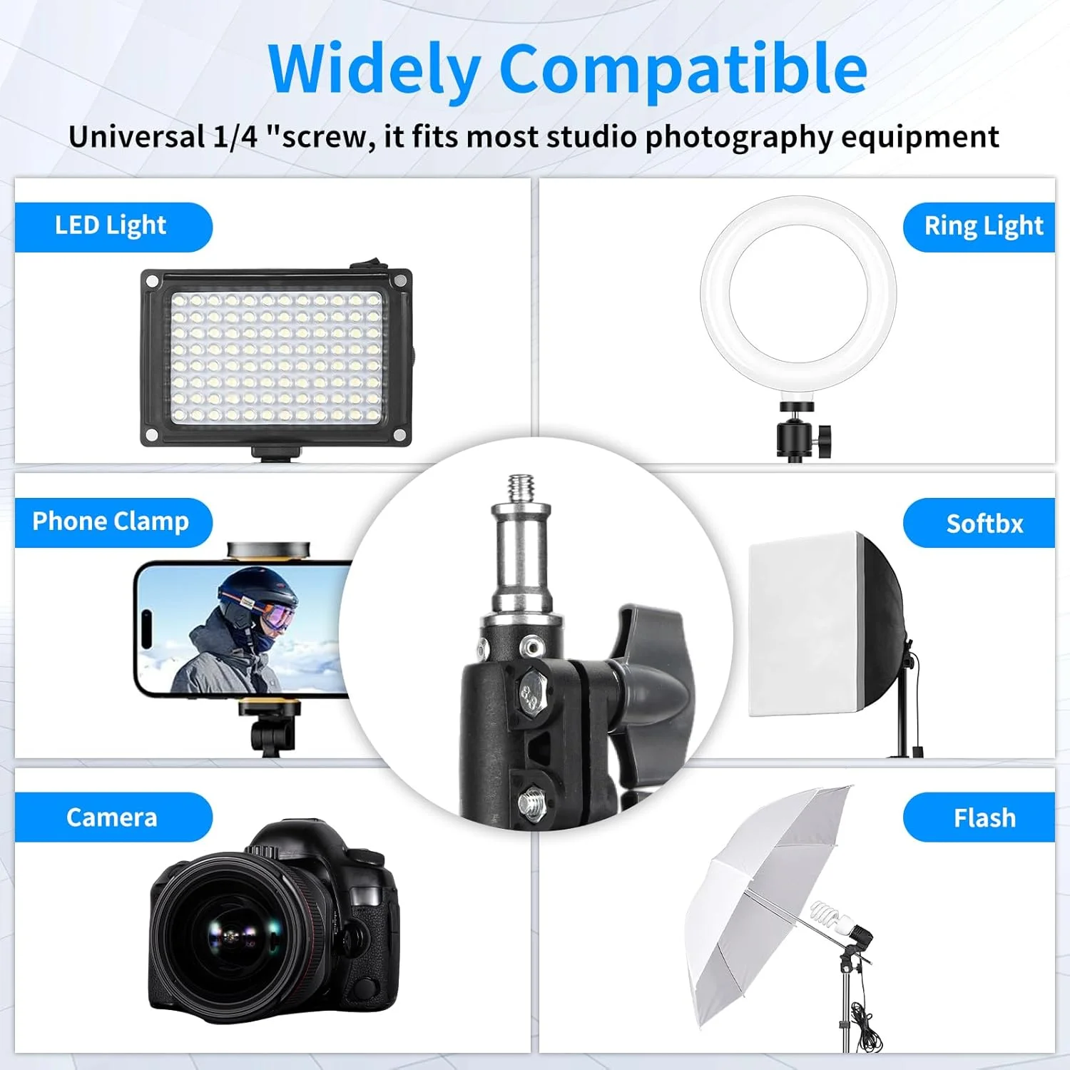 پایه نور عکاسی آلومینیومی قابل تنظیم 2 عددی، سه پایه نور قابل حمل، برای نورپردازی اسپیدلایت، فلاش، سافت باکس، نور استروب، دوربین، پرتره عکاسی