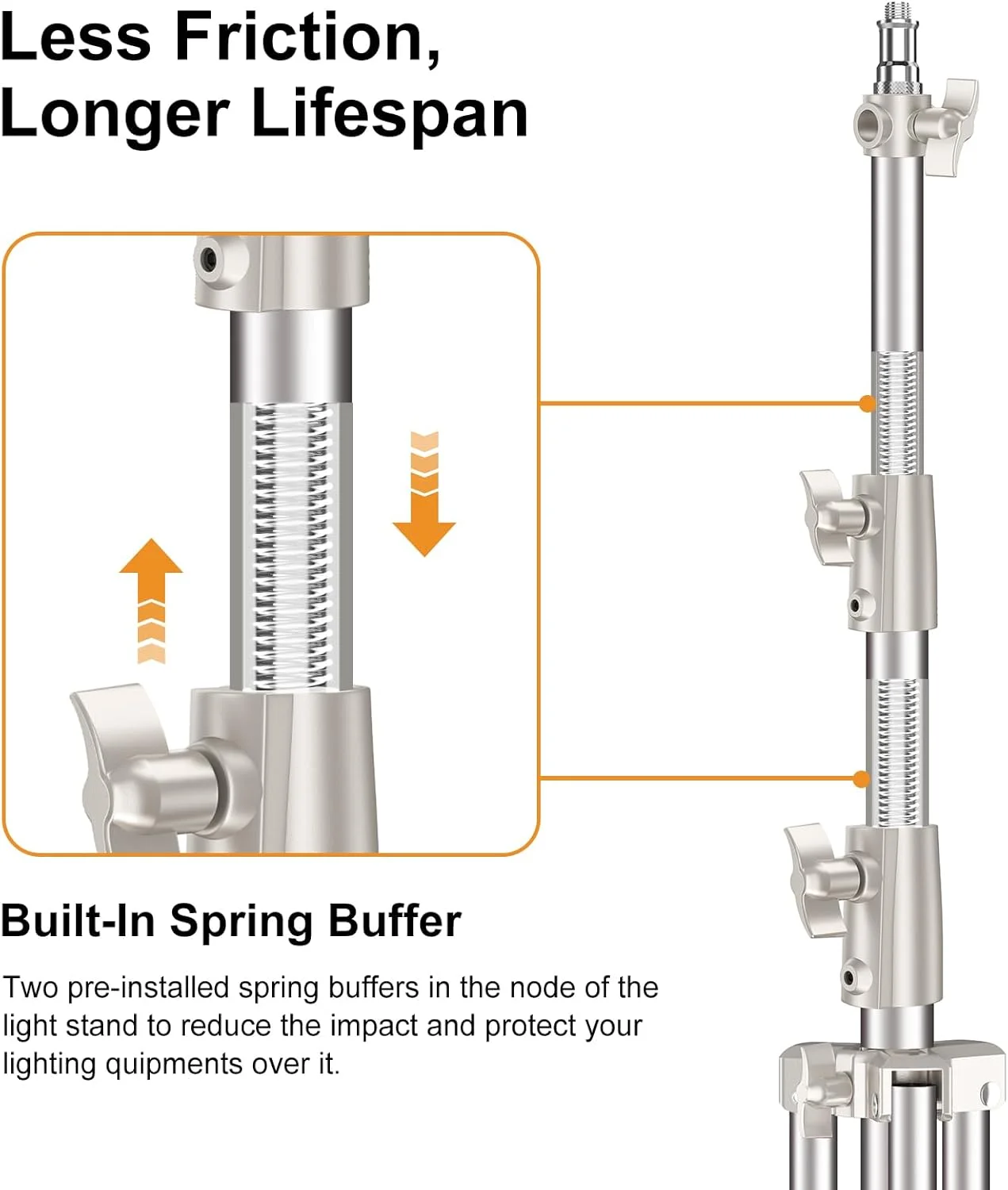 پایه نور استیل ضد زنگ 2.8 متری عکاسی، بسته 2 عددی سه پایه عکاسی سنگین با آداپتور پیچ 1/4 اینچ به 3/8 اینچ برای استروب، نور ویدئویی LED، رینگ لایت، مونولایت، سافت باکس پایه نور استیل ضد زنگ 2.8 متری عکاسی، بسته 2 عددی سه پایه عکاسی سنگین با آداپتور پیچ 1/4 اینچ به 3/8 اینچ برای استروب، نور ویدئویی LED، رینگ لایت، مونولایت، سافت باکس
