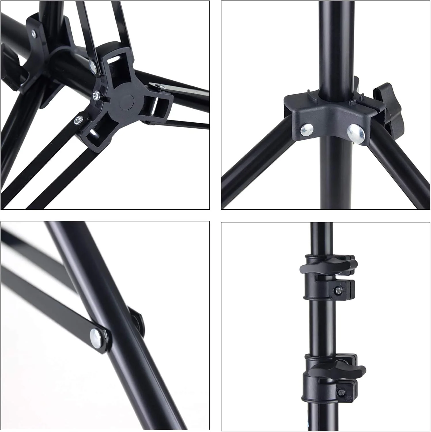 پایه نور فلزی قابل تنظیم حداکثر ارتفاع 1.6 متر با پیچ 1/4 اینچی برای استودیو عکاسی، ال ای دی، ویدئو، چتر، رینگ لایت پایه نور فلزی قابل تنظیم حداکثر ارتفاع 1.6 متر با پیچ 1/4 اینچی برای استودیو عکاسی، ال ای دی، ویدئو، چتر، رینگ لایت