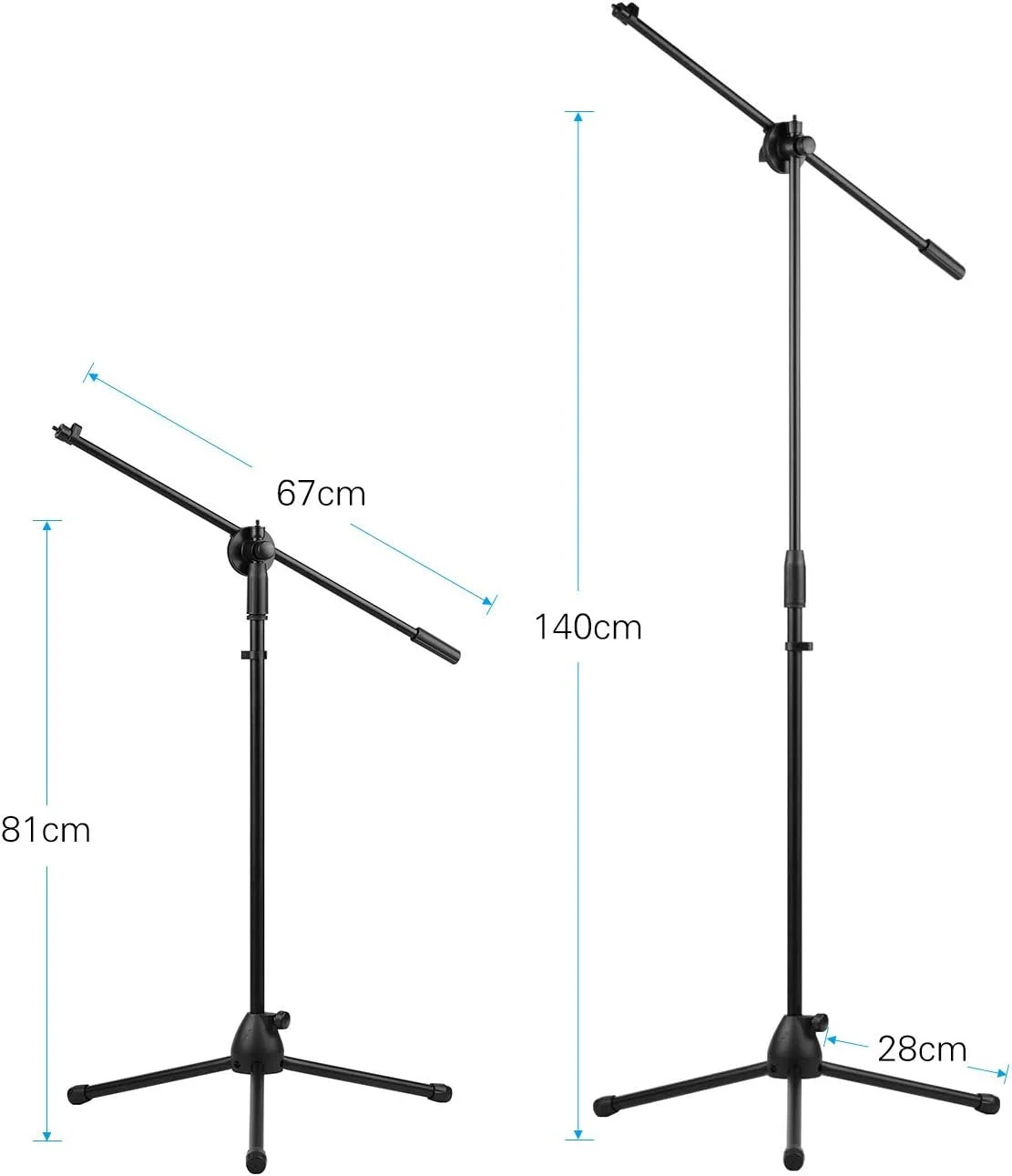پایه نور 140 سانتی متری با ارتفاع قابل تنظیم، سه پایه بادوام آلیاژ آلومینیوم به همراه هولدر موبایل، حداکثر ظرفیت 2 کیلوگرم، مناسب برای پخش زنده، ویدئو و عکاسی