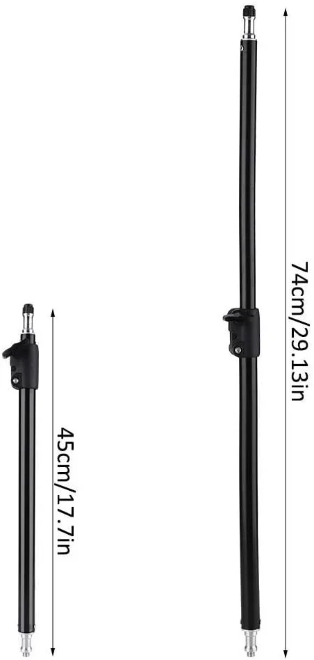 میله بازویی استودیویی عکاسی قابل تنظیم 45-74 سانتی متری برای پایه نور و پایه میکروفون، میله تلسکوپی نشکن با پیچ استاندارد میله بازویی استودیویی عکاسی قابل تنظیم 45-74 سانتی متری برای پایه نور و پایه میکروفون، میله تلسکوپی نشکن با پیچ استاندارد