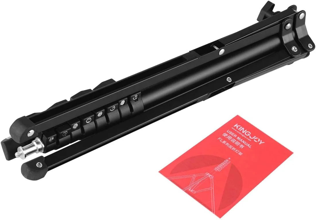 پایه نور فلزی قابل تنظیم FL2009 با ظرفیت بارگیری 10 کیلوگرم، پیچ 1/4 اینچی، حداکثر ارتفاع 182 سانتی متر، مناسب برای رفلکتور استودیویی، سافت باکس، چراغ ویدئویی LED، چتر