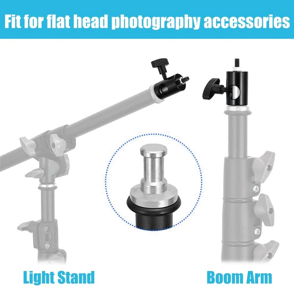 تبدیل سریع آداپتور مادگی PYXEL STUDIO با پیچ 3/8 اینچی، آداپتور چند منظوره پایه نور، مناسب برای نور LED، پایه دوربین، میکروفون، بازوی بوم، عکاسی