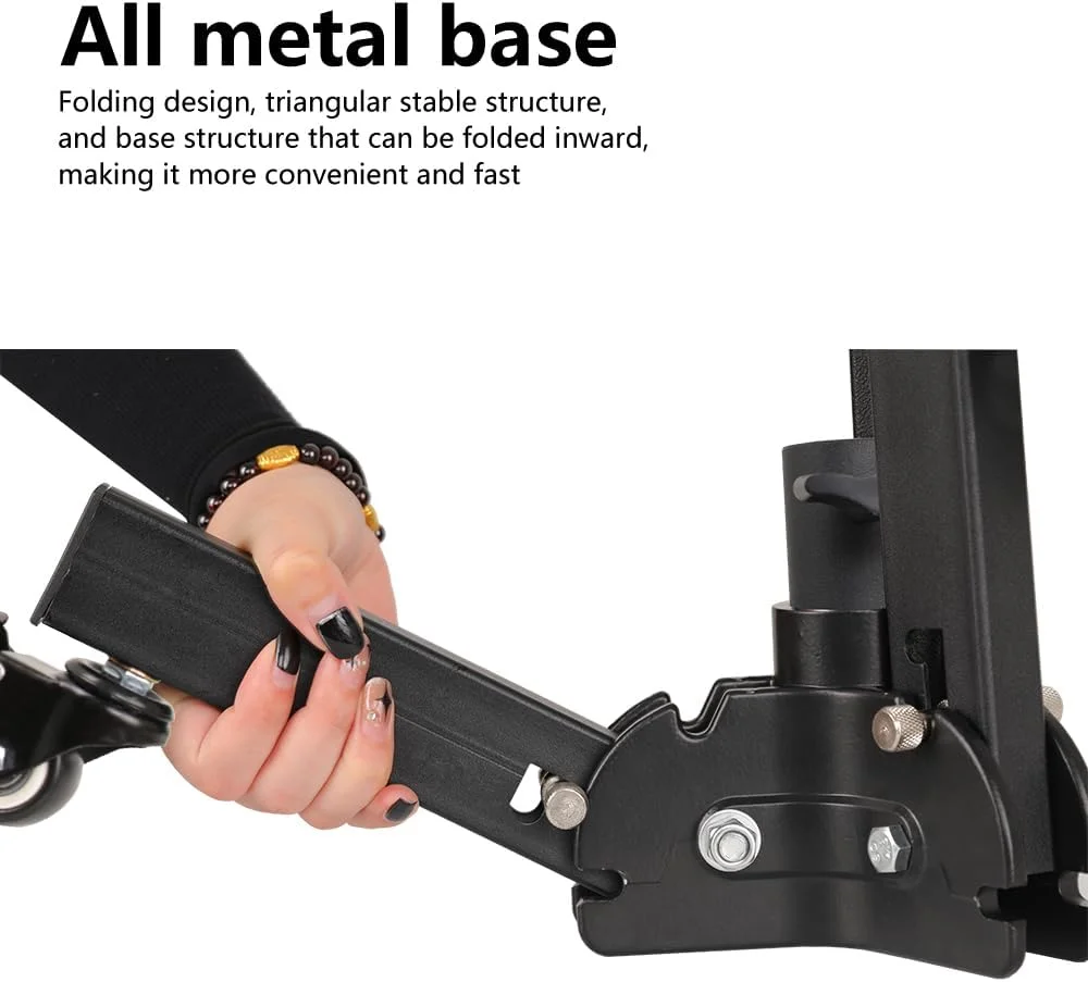 پایه سه پایه قابل تنظیم 2 قسمتی 78.5 سانتی متری با پایه چرخ دار، ظرفیت بار 50 کیلوگرم، رابط جهانی سوراخ رزوه ای 1/4 اینچ 3/8 اینچ برای نور LED ویدئویی، نگهدارنده تلفن، دوربین پایه سه پایه قابل تنظیم 2 قسمتی 78.5 سانتی متری با پایه چرخ دار، ظرفیت بار 50 کیلوگرم، رابط جهانی سوراخ رزوه ای 1/4 اینچ 3/8 اینچ برای نور LED ویدئویی، نگهدارنده تلفن، دوربین