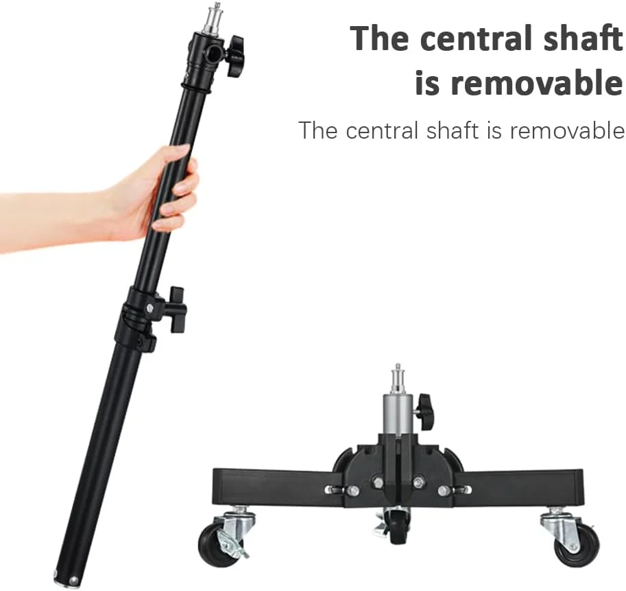 پایه سه پایه قابل تنظیم 2 قسمتی 78.5 سانتی متری با پایه چرخ دار، ظرفیت بار 50 کیلوگرم، رابط جهانی سوراخ رزوه ای 1/4 اینچ 3/8 اینچ برای نور LED ویدئویی، نگهدارنده تلفن، دوربین پایه سه پایه قابل تنظیم 2 قسمتی 78.5 سانتی متری با پایه چرخ دار، ظرفیت بار 50 کیلوگرم، رابط جهانی سوراخ رزوه ای 1/4 اینچ 3/8 اینچ برای نور LED ویدئویی، نگهدارنده تلفن، دوربین