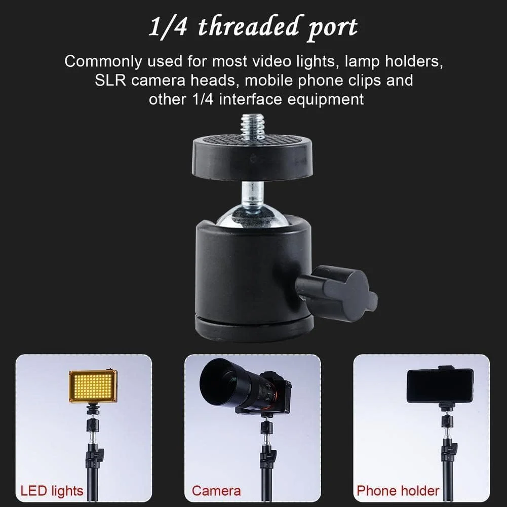 پایه رومیزی دوربین، پایه گیره C رومیزی قابل تنظیم 46 تا 68 سانتی‌متری با سر توپی 1/4 اینچی، پایه نور آلیاژ آلومینیوم برای دوربین DSLR / رینگ لایت / ویدئو لایت