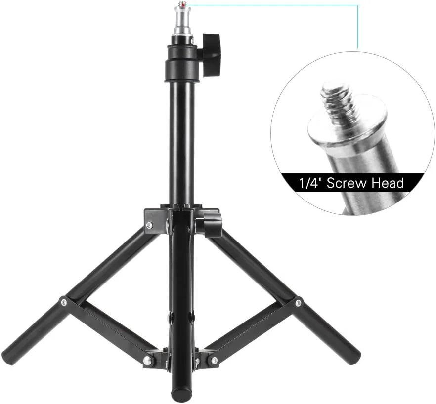 پایه نور 50 سانتی متری / 20 اینچی استودیوی عکس آلیاژ آلومینیوم مینی رومیزی - سر پیچ 1/4