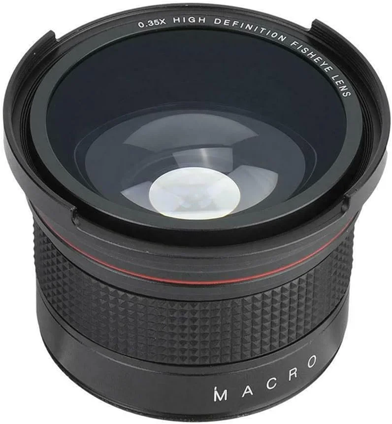 لنز فیش آی ماکرو جداشدنی 2 در 1 58 میلی متری 0.35X با پوشش چند لایه و زاویه دید عریض جایگزین لنز دوربین های SLR DSLR کانن
