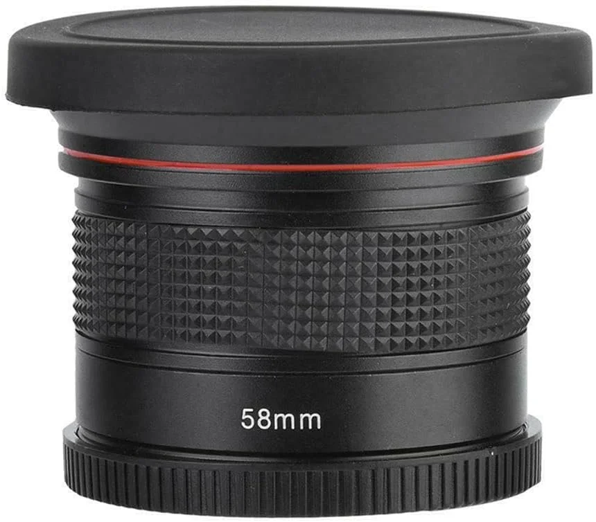 لنز فیش آی ماکرو جداشدنی 2 در 1 58 میلی متری 0.35X با پوشش چند لایه و زاویه دید عریض جایگزین لنز دوربین های SLR DSLR کانن