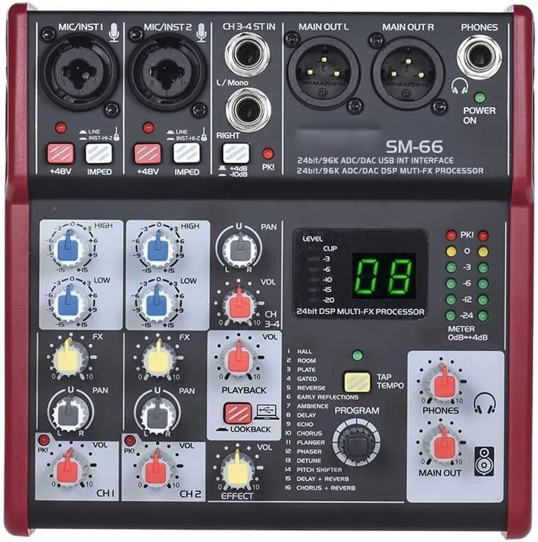 میکسر صدا YXHYQ مدل SM-66 چهار کانال