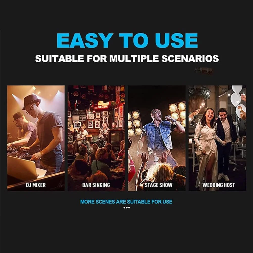 میکسر DJ هشت کاناله، میکسر صوتی حرفه ای DJ با 24 افکت DSP، USB، بلوتوث و فانتوم پاور 48 ولت برای مهمانی، استودیو ضبط و بازی، گسترش دهنده جلوه فضایی صدا