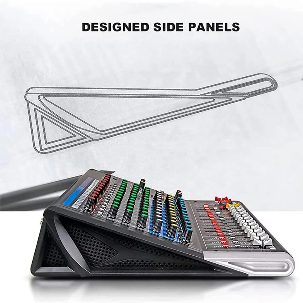 میکسر DJ هشت کاناله، میکسر صوتی حرفه ای DJ با 24 افکت DSP، USB، بلوتوث، قدرت 48 ولت برای مهمانی، استودیو ضبط و بازی، گسترش دهنده اثر فضایی صدا