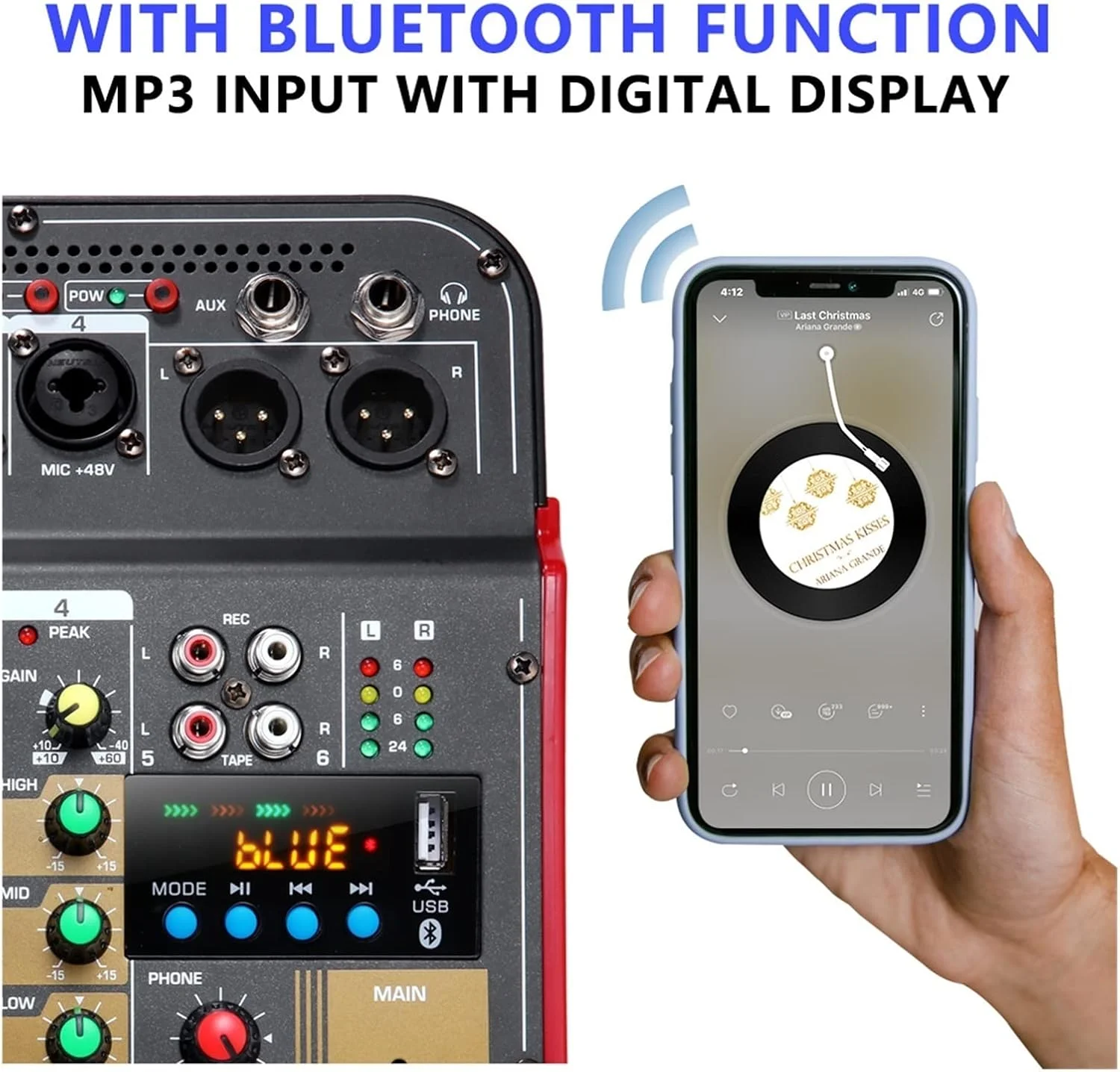 میکسر 4 کانال با افکت Aux، خروجی XLR و فانتوم پاور 48 ولت برای استودیوهای حرفه ای و علاقه مندان به موسیقی