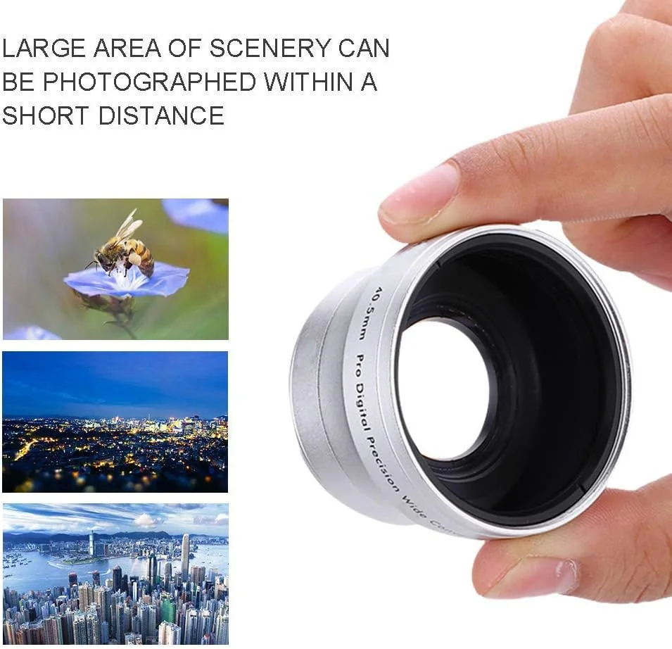 لنز واید 0.45X 40.5 میلیمتری جایگزین لنز دوربین DSLR (نقرهای) لنز واید 0.45X 40.5 میلیمتری جایگزین لنز دوربین DSLR (نقرهای)