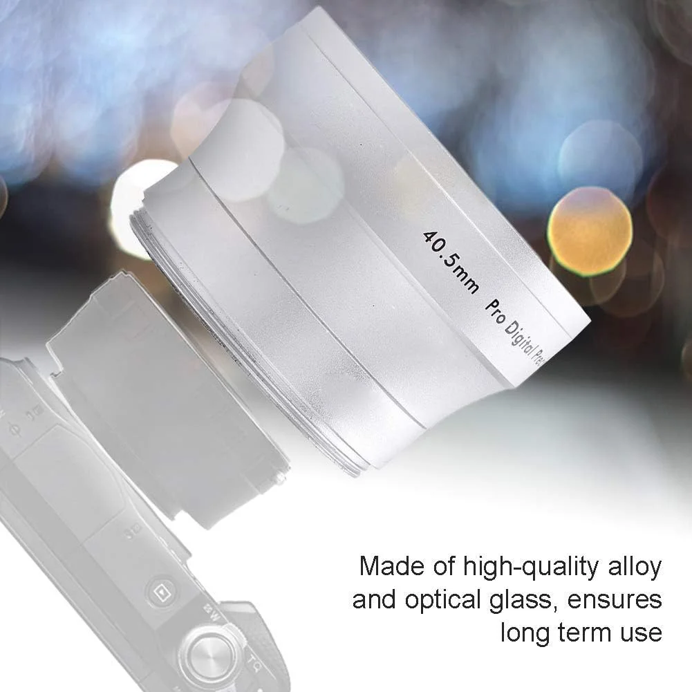 لنز واید 0.45X 40.5 میلیمتری جایگزین لنز دوربین DSLR (نقرهای) لنز واید 0.45X 40.5 میلیمتری جایگزین لنز دوربین DSLR (نقرهای)