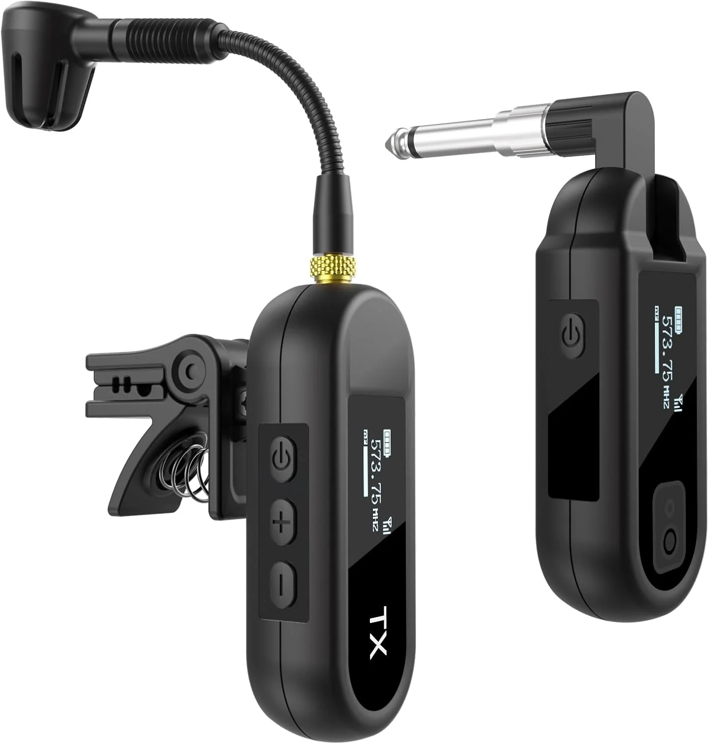 سیستم میکروفون بی سیم UHF برای ساکسیفون YXG، میکروفون گیره ای برای سازهای بادی ساکس و ترومپت، EQ از پیش تنظیم شده و اکو، برد 30 متری، فرستنده و گیرنده قابل شارژ، 8 ساعت کارکرد