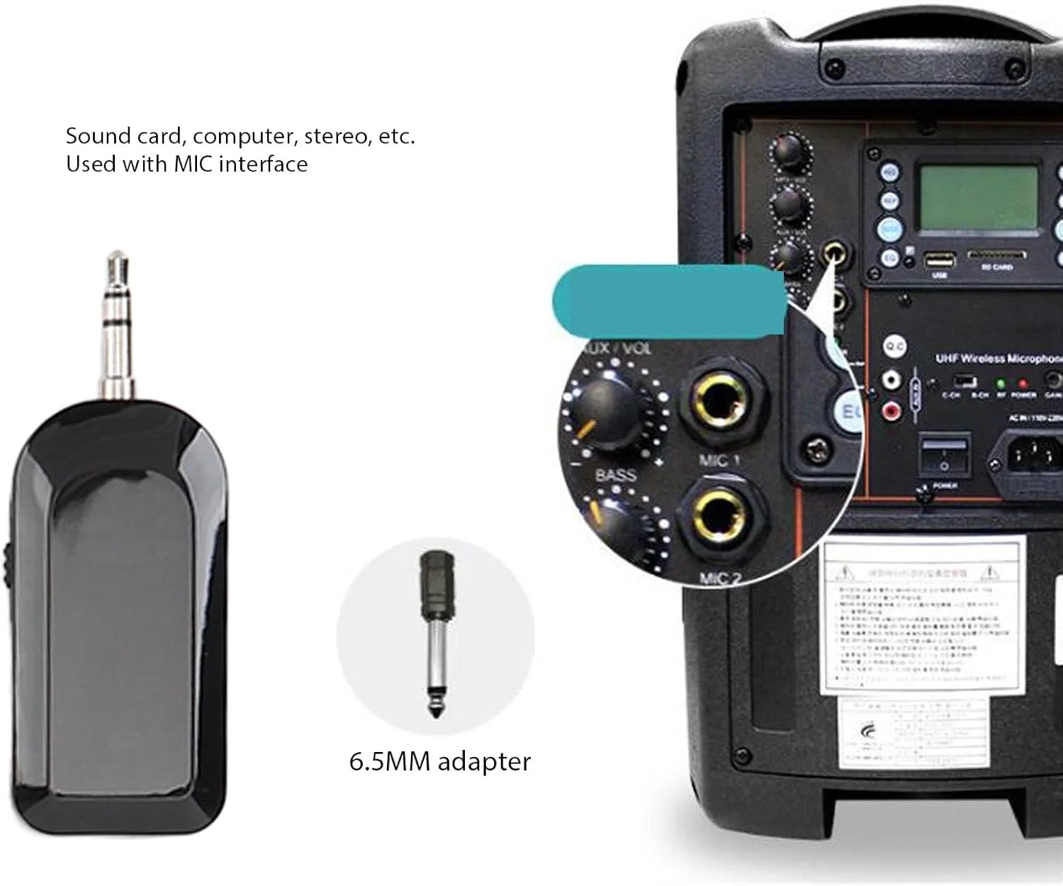 میکروفون بی سیم 2.4G برای ساکسیفون، میکروفون سازهای موسیقی با صدای HiFi، برای استفاده در فضای باز و داخلی ساکسیفون، ترومپت، کلارینت