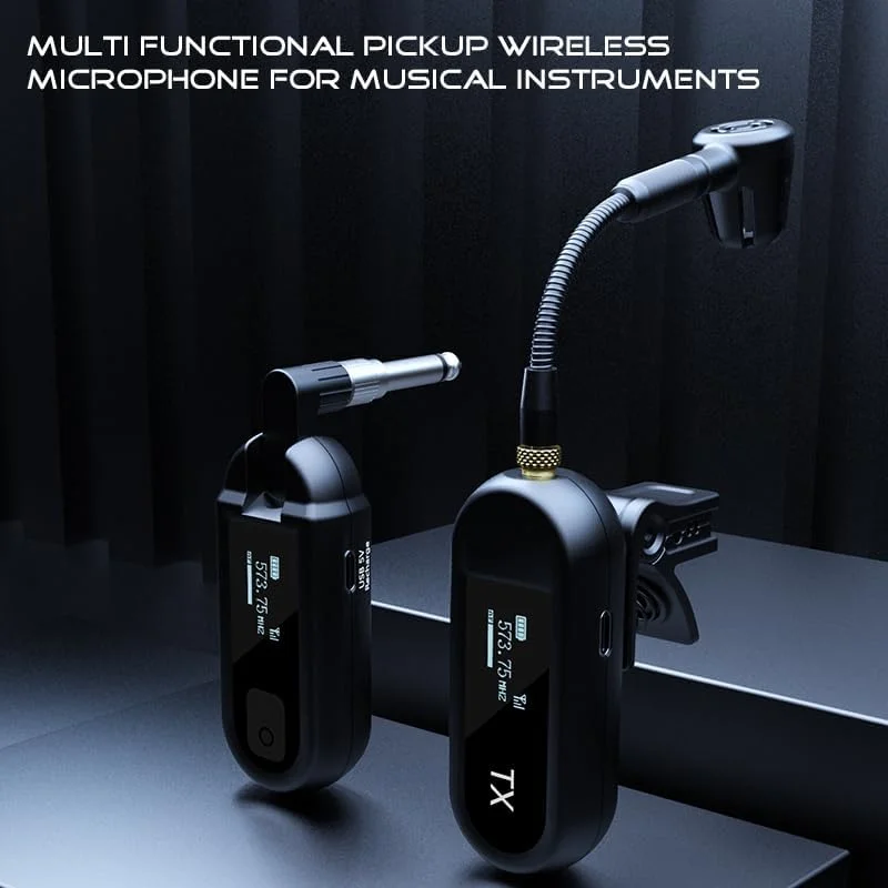 سیستم میکروفون بی سیم UHF برای ساکسیفون YXG، میکروفون گیره ای برای سازهای بادی ساکس و ترومپت، EQ از پیش تنظیم شده و اکو، برد 30 متری، فرستنده و گیرنده قابل شارژ، 8 ساعت کارکرد