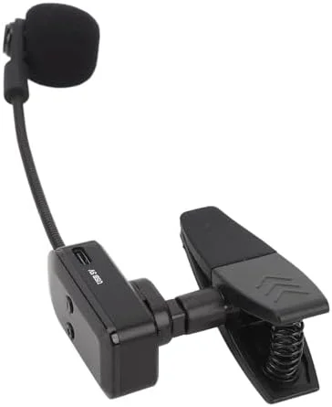 سیستم میکروفون ساکسیفون بی سیم 2.4G با گیره قابل تنظیم 360 درجه برای اجرای صحنه، برد 40 متری صدای HiFi