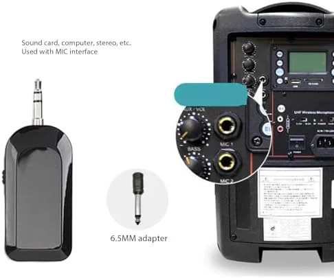 سیستم میکروفون ساکسیفون بی سیم 2.4G با گیره قابل تنظیم 360 درجه برای اجرای صحنه، برد 40 متری صدای HiFi