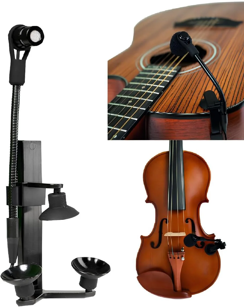 میکروفون ساز Xtreme Acoustics کاردیوئید کندانسر XLR یک جهته گیره ای برای گیتار ویولن یوکللی مدل XAWVG01 (مشکی)