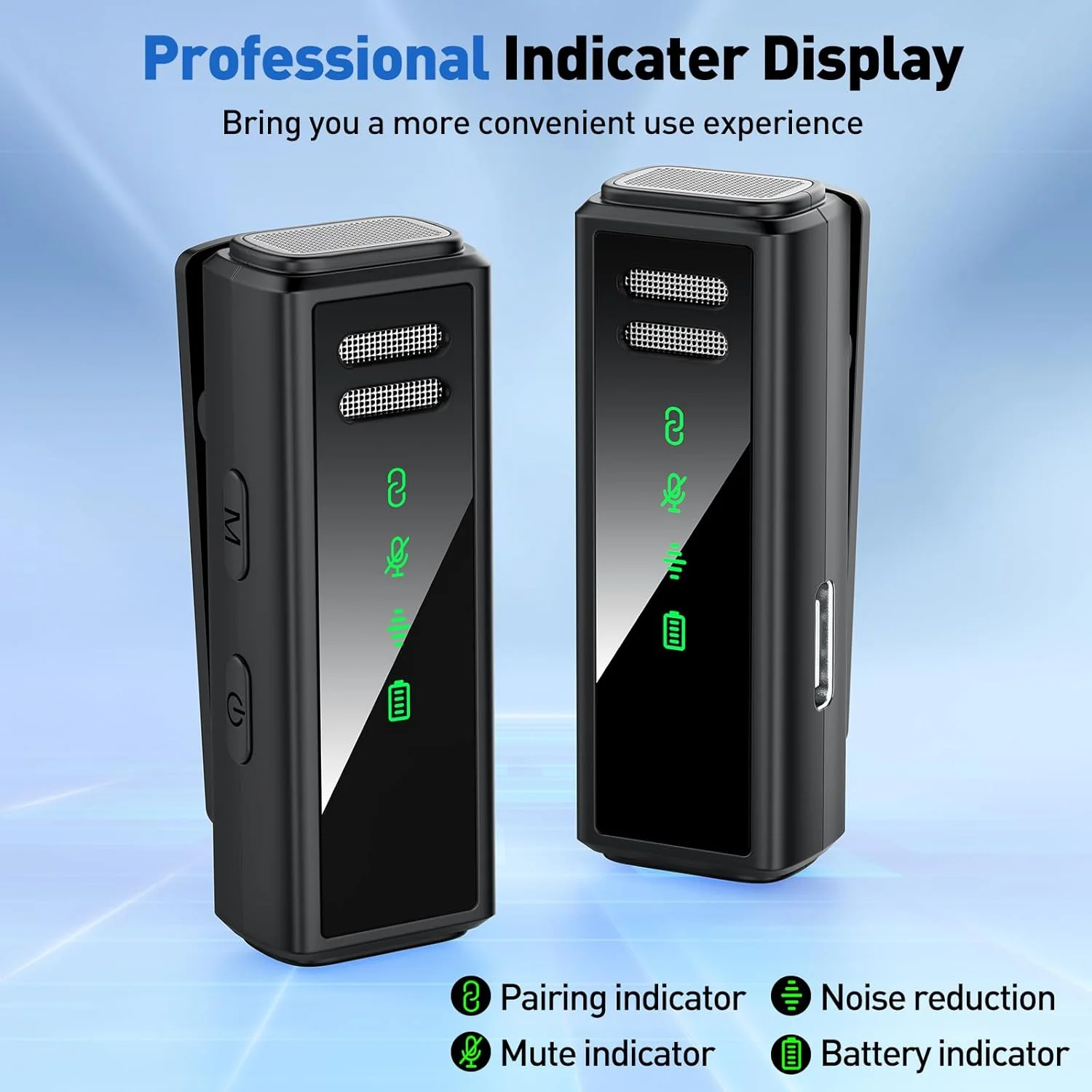 میکروفون یقه ای بی سیم USB C برای اندروید، کامپیوتر، لپ تاپ، آیفون 15/16 - میکروفون یقه ای با حذف نویز برای ضبط ویدیو، ولاگ، یوتیوب، تیک تاک