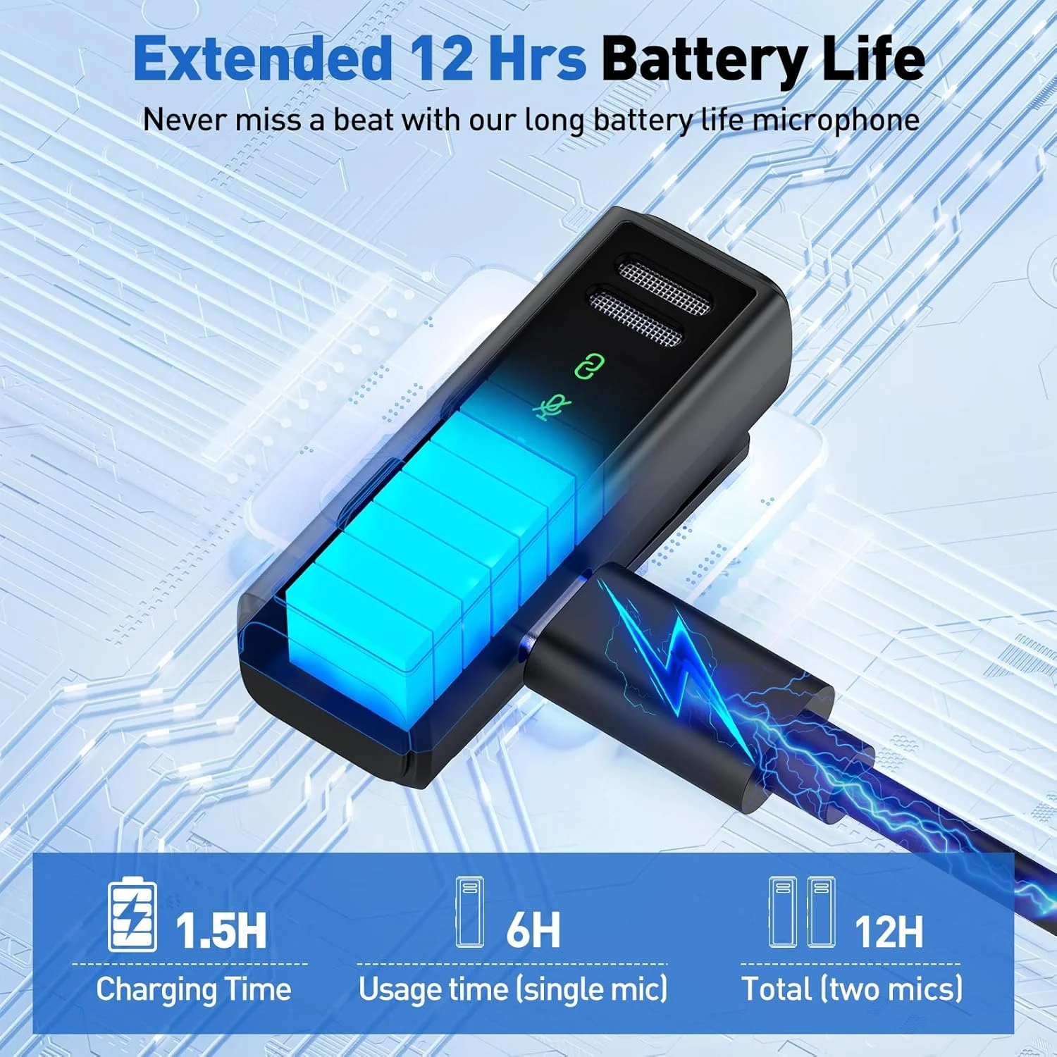 میکروفون یقه ای بی سیم USB C برای اندروید، کامپیوتر، لپ تاپ، آیفون 15/16 - میکروفون یقه ای با حذف نویز برای ضبط ویدیو، ولاگ، یوتیوب، تیک تاک