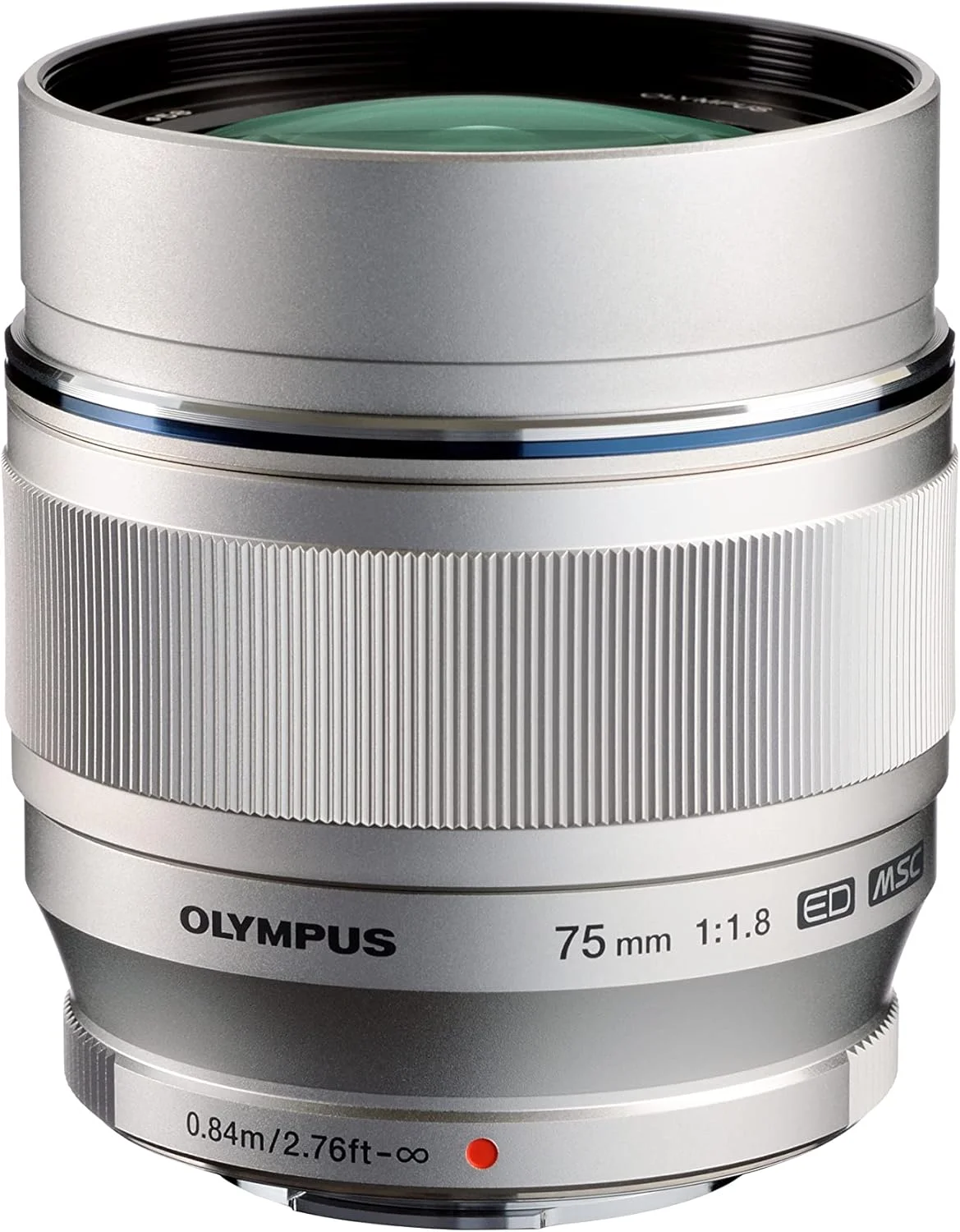 لنز OM SYSTEM Olympus M.Zuiko Digital ED 75 mm F1.8، فاصله کانونی ثابت سریع، مناسب برای تمام دوربین های MFT (مدل های Olympus OM-D & PEN، سری Panasonic G)، نقره ای لنز OM SYSTEM Olympus M.Zuiko Digital ED 75 mm F1.8، فاصله کانونی ثابت سریع، مناسب برای تمام دوربین های MFT (مدل های Olympus OM-D & PEN، سری Panasonic G)، نقره ای