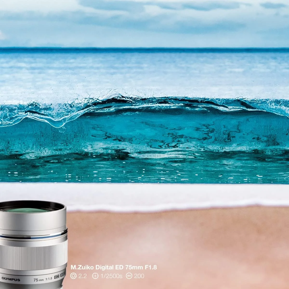 لنز OM SYSTEM Olympus M.Zuiko Digital ED 75 mm F1.8، فاصله کانونی ثابت سریع، مناسب برای تمام دوربین های MFT (مدل های Olympus OM-D & PEN، سری Panasonic G)، نقره ای