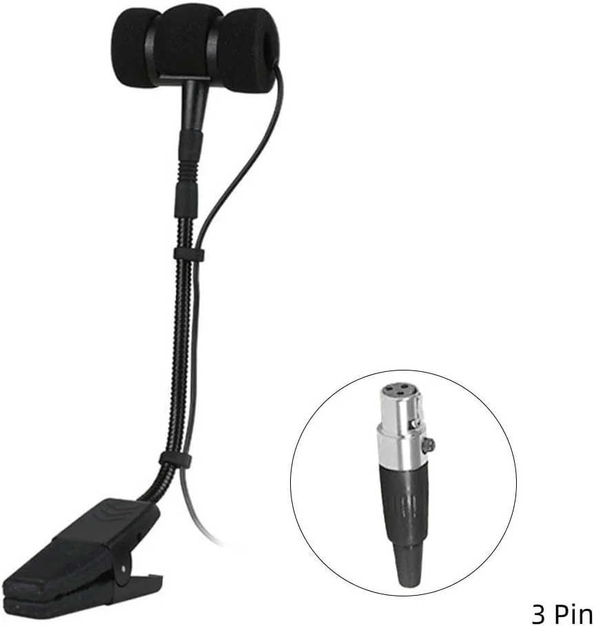 میکروفون ساکسیفون SPORTARC، میکروفون سیم دار سه پین/چهار پین قابل حمل ساکسیفون، میکروفون گیره ای برای ساکسیفون، ویولن، گیتار الکتریک، A