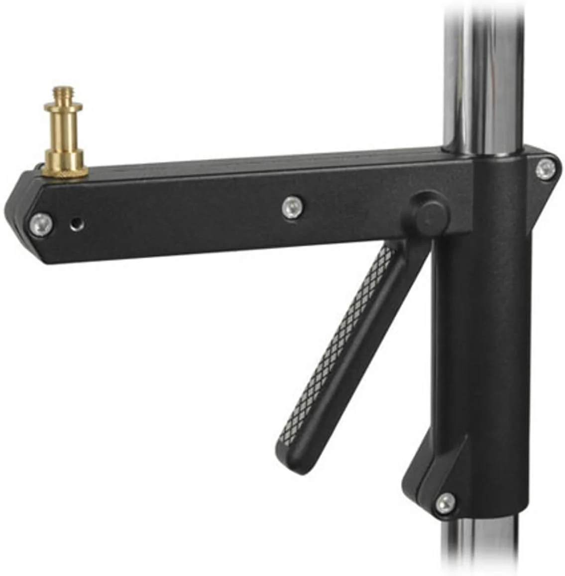 پایه ستونی فولادی 2.4 متری مانفروتو مدل 231CS به همراه بازوی کشویی (روکش کروم)، نقره ای پایه ستونی فولادی 2.4 متری مانفروتو مدل 231CS به همراه بازوی کشویی (روکش کروم)، نقره ای