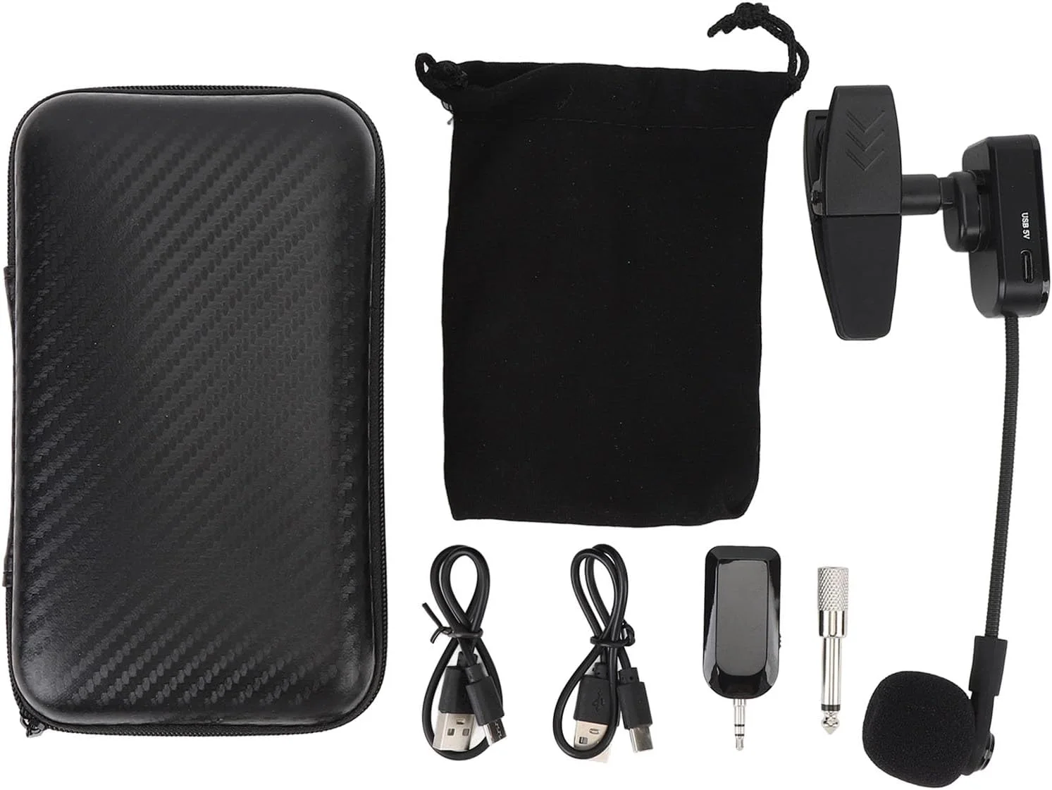 سیستم میکروفون بی سیم ساکسیفون، میکروفون روی ساز با برد 40 متری، میکروفون برنجی Plug and Play برای اجراهای گروهی، اجراهای فضای باز، ضبط