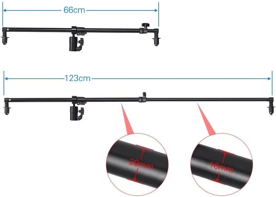بازوی نگهدارنده رفلکتور چند منظوره eWINNER با میله عرضی پس زمینه قابل گسترش به همراه پایه نور سه پایه برای عکاسی استودیویی و فضای باز / طراحی تلسکوپی با چرخش 360 درجه (پایه 280 سانتی متری)