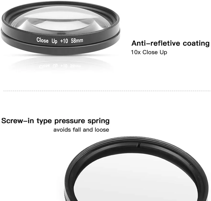 لنز ماکرو 58 میلیمتری Morelian با بزرگنمایی 10 برابر، لنز کلوزآپ سازگار با قاب ضدآب دوربینهای GoPro Hero 7 Black 6 5 Black و سایر لوازم جانبی GoPro لنز ماکرو 58 میلیمتری Morelian با بزرگنمایی 10 برابر، لنز کلوزآپ سازگار با قاب ضدآب دوربینهای GoPro Hero 7 Black 6 5 Black و سایر لوازم جانبی GoPro