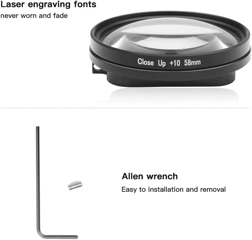 لنز ماکرو 58 میلیمتری Morelian با بزرگنمایی 10 برابر، لنز کلوزآپ سازگار با قاب ضدآب دوربینهای GoPro Hero 7 Black 6 5 Black و سایر لوازم جانبی GoPro لنز ماکرو 58 میلیمتری Morelian با بزرگنمایی 10 برابر، لنز کلوزآپ سازگار با قاب ضدآب دوربینهای GoPro Hero 7 Black 6 5 Black و سایر لوازم جانبی GoPro