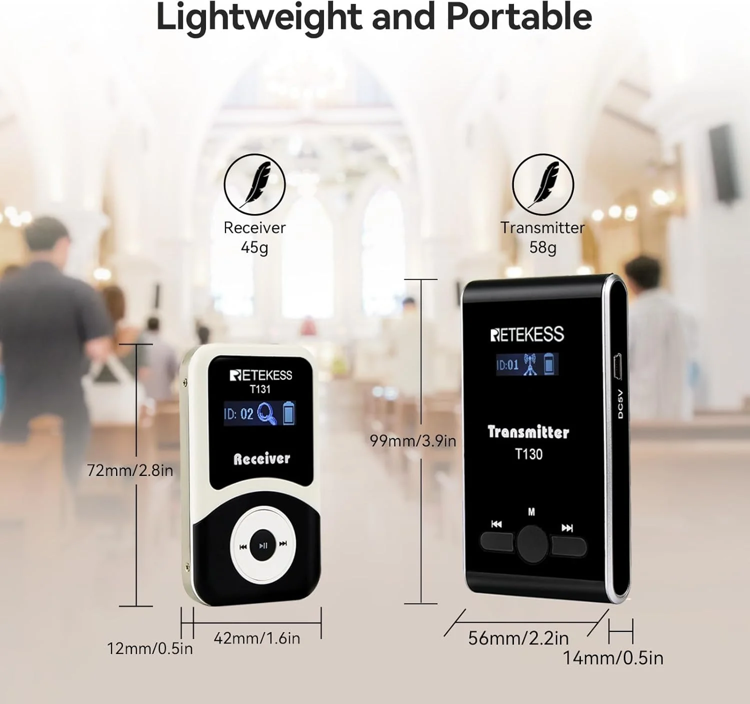 سیستم راهنمای تور بی سیم 99 کاناله Retekess T130 با میکروفون برای سیستم ترجمه کلیسا برای آموزش تفسیر دادگاه (1 فرستنده 10 گیرنده) سیستم راهنمای تور بی سیم 99 کاناله Retekess T130 با میکروفون برای سیستم ترجمه کلیسا برای آموزش تفسیر دادگاه (1 فرستنده 10 گیرنده)