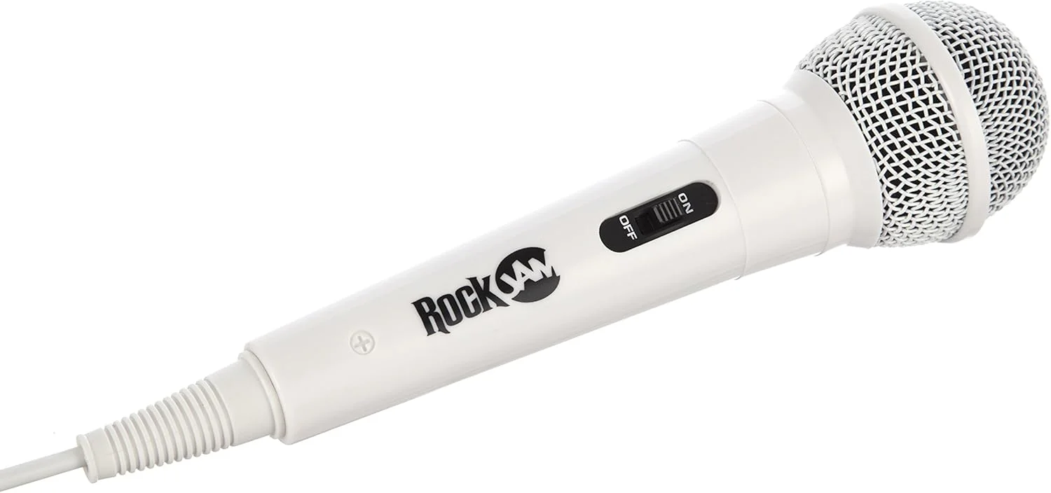 میکروفون سیمی یک طرفه RockJam با سیم سه متری - سفید