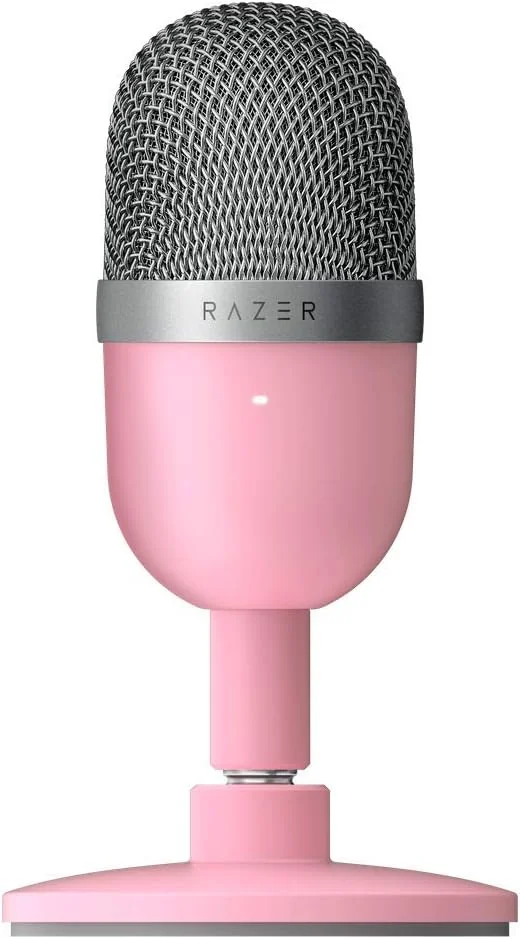 میکروفون استریمینگ فوق فشرده ریزر Seiren Mini با الگوی دریافت Supercardioid فوق دقیق - کیفیت ضبط حرفه ای - پایه شیب دار سنگین - صورتی کوارتز