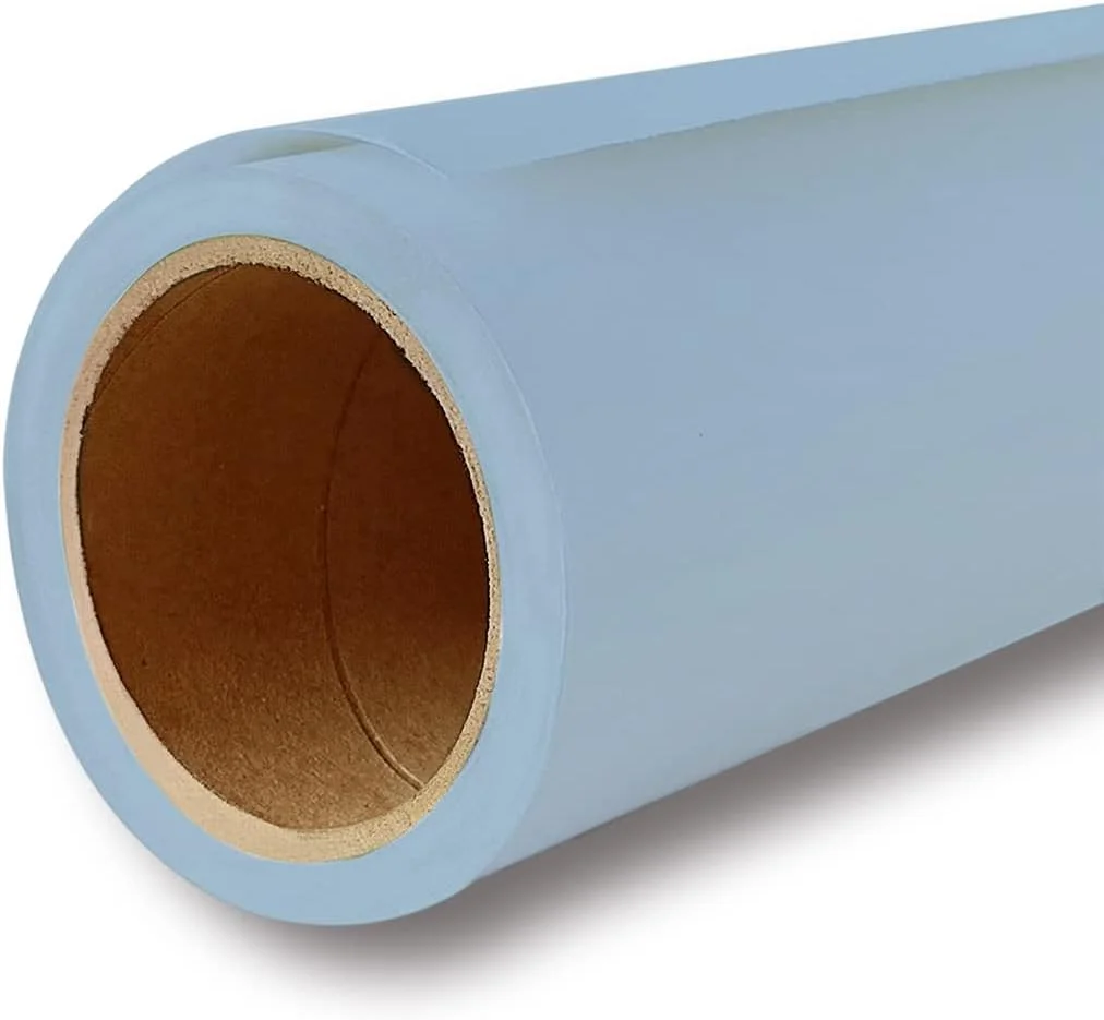 کاغذ پس زمینه عکاسی بدون درز Yizhily، رول پس زمینه کاغذی برای عکاسی، 135 سانتی متر در 4.8 متر، آبی آسمانی